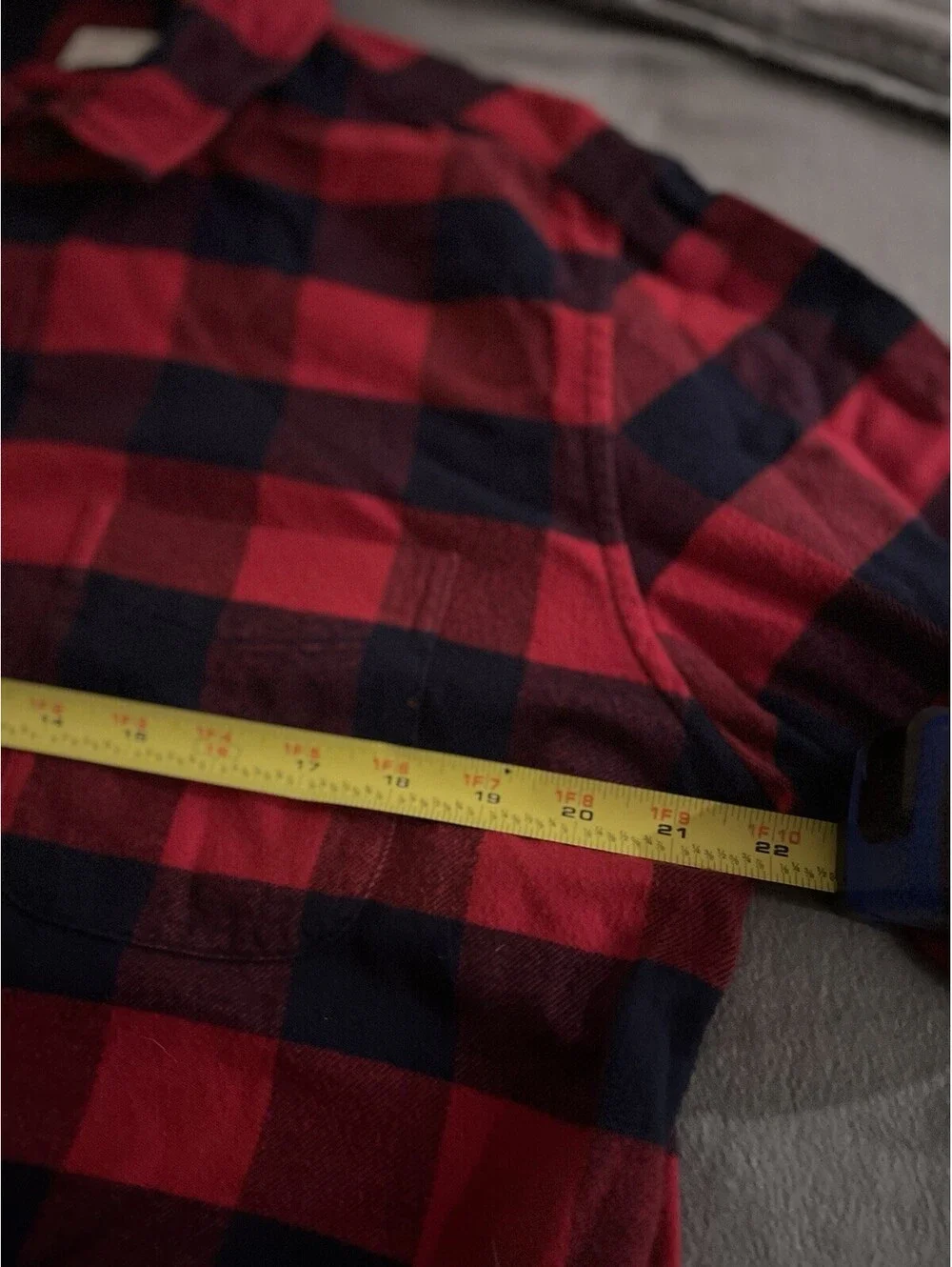 J. CREW Slim Mens Size L  Long Sleeve Flannel Buffalo Plaid Shirt Red/Blue Check